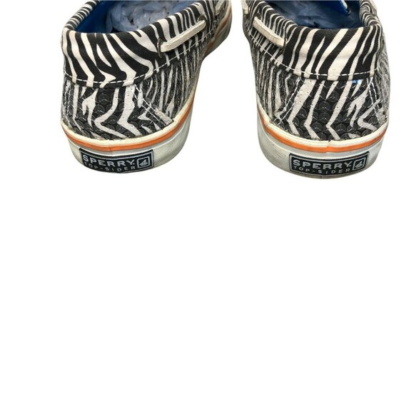 Sperry Top-Sider Zebra Boat Flats Shoes Womens 8 M Black White Sequins Slip On - Picture 4 of 12